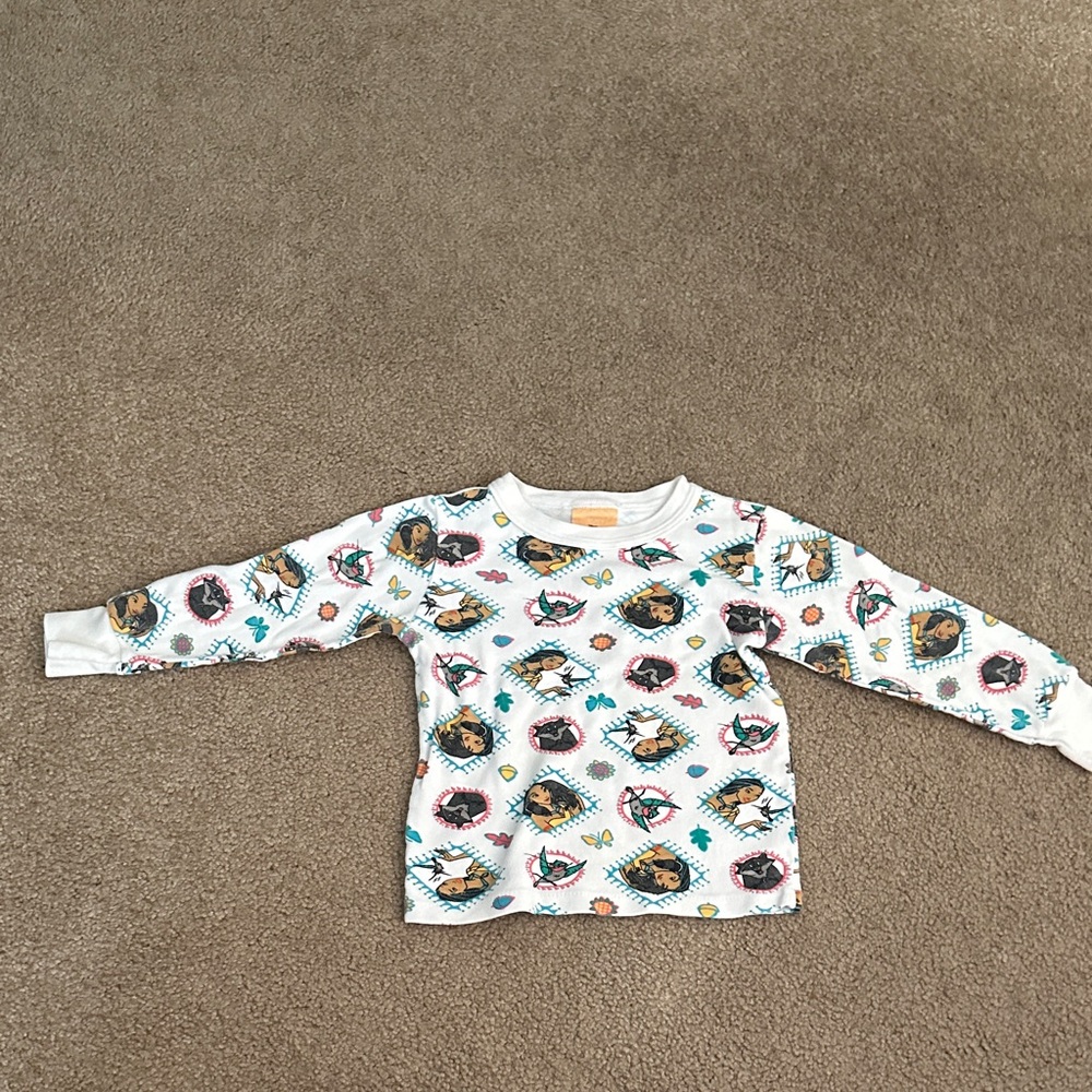 Kids 90s Disney Pocahontas Print Long Sleeve Pajama Shirt
